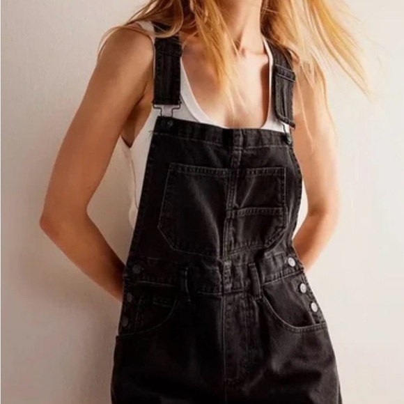 Free People Black Denim Overalls - Picture 3 of 4